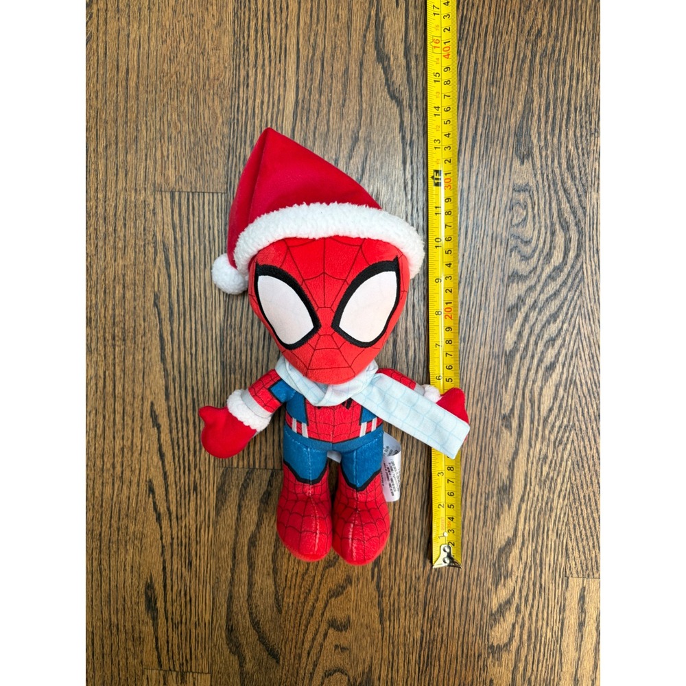 Marvel Plush Toy Kids 11in Red Excellent Holiday Santa Spider-Man Scarf Mittens